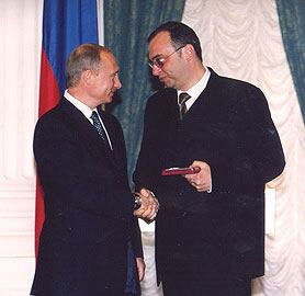 President of Russian Federation Vladimir Putin and Dmitry Bertman.